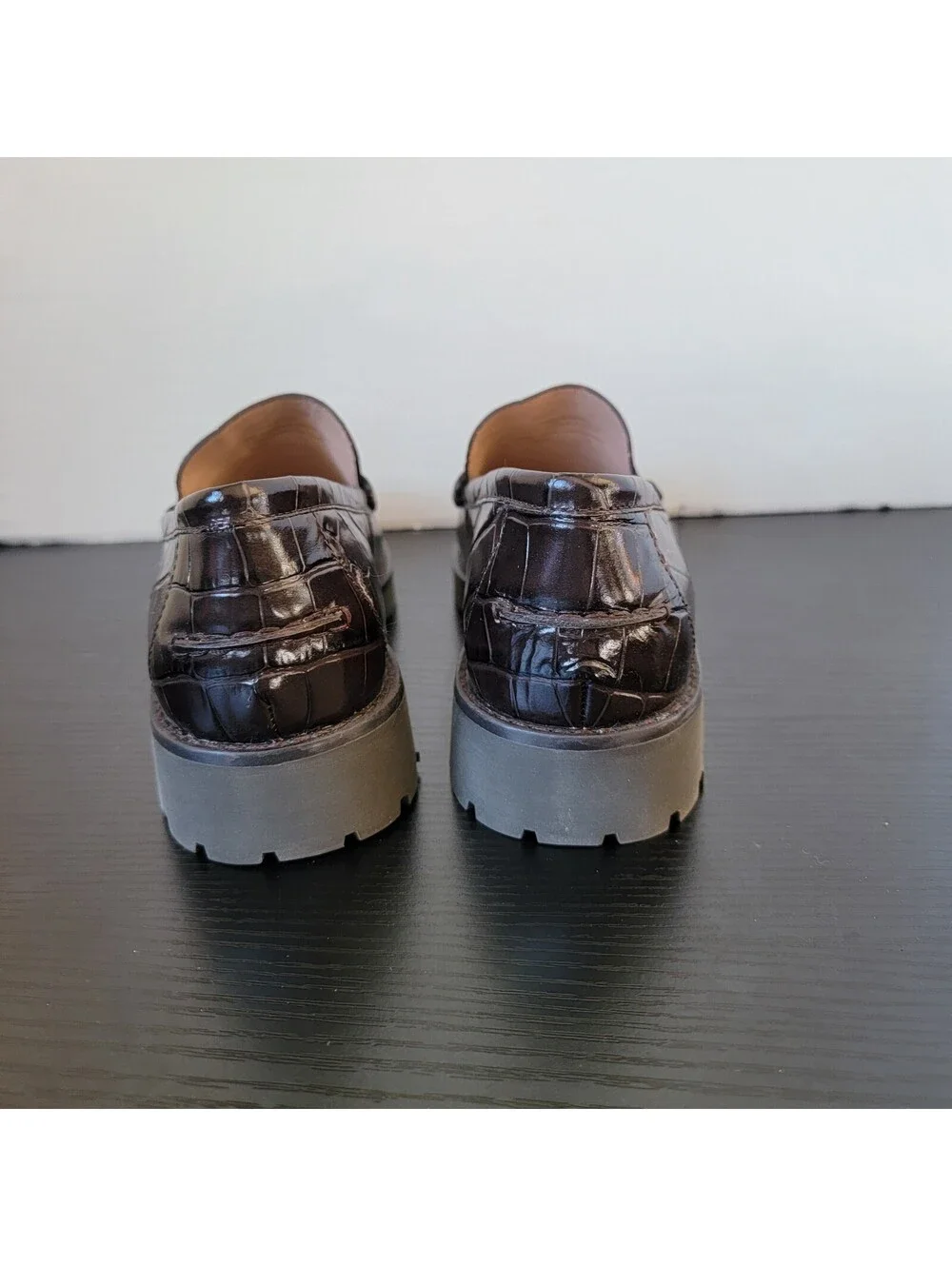 Cole Haan Women's Brown Croc-Embossed Leather Loafers Size 7B